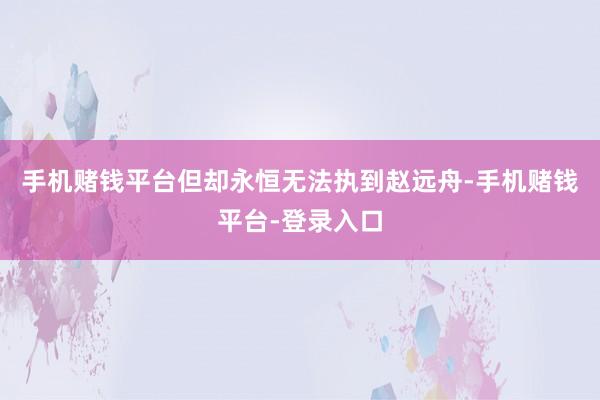 手机赌钱平台但却永恒无法执到赵远舟-手机赌钱平台-登录入口
