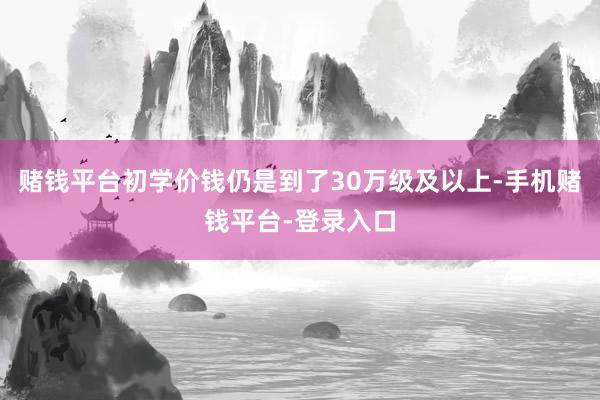 赌钱平台初学价钱仍是到了30万级及以上-手机赌钱平台-登录入口