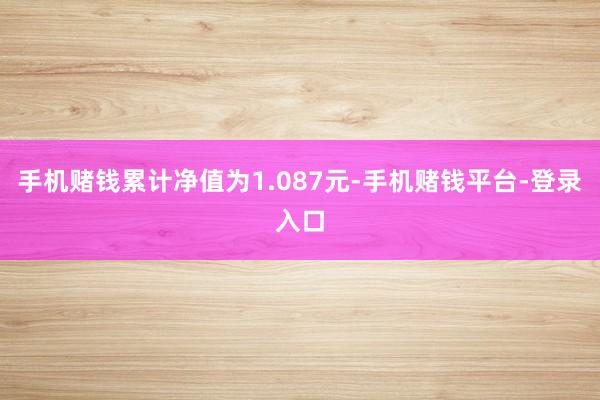 手机赌钱累计净值为1.087元-手机赌钱平台-登录入口
