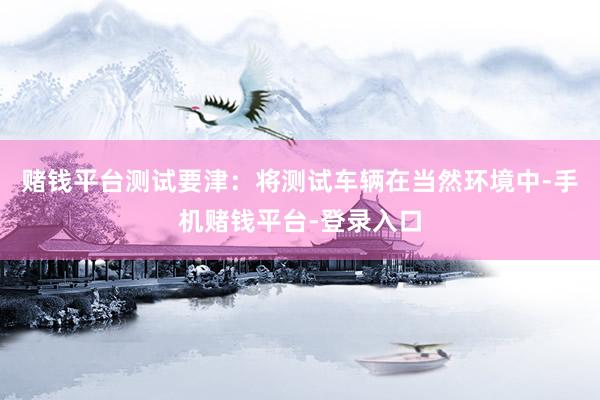 赌钱平台测试要津：将测试车辆在当然环境中-手机赌钱平台-登录入口