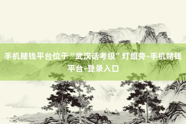 手机赌钱平台位于“武汉话考级”灯组旁-手机赌钱平台-登录入口