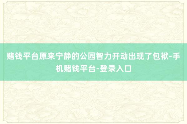 赌钱平台原来宁静的公园智力开动出现了包袱-手机赌钱平台-登录入口