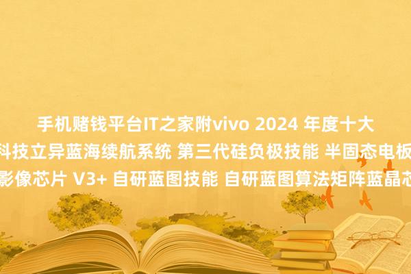 手机赌钱平台IT之家附vivo 2024 年度十大产物技能立异试验如下：蓝科技立异蓝海续航系统 第三代硅负极技能 半固态电板技能蓝图影像 自研蓝图影像芯片 V3+ 自研蓝图技能 自研蓝图算法矩阵蓝晶芯片技能栈 连合界说第二代全大核 软硬一体化 | 能效优化 八大赛说念深度调优蓝心大模子 自研全新蓝心大模子矩阵 话语大模子 | 端侧大模子 | 语音大模子 | 图像大模子 | 多模态大模子蓝河操作系统