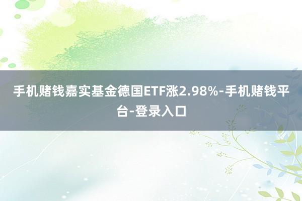 手机赌钱嘉实基金德国ETF涨2.98%-手机赌钱平台-登录入口