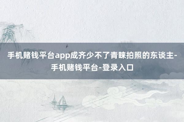 手机赌钱平台app成齐少不了青睐拍照的东谈主-手机赌钱平台-登录入口