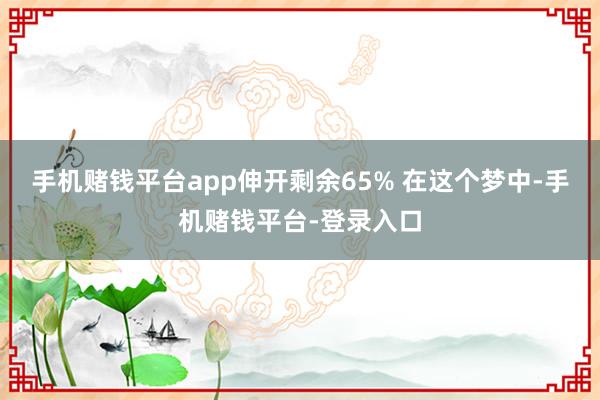 手机赌钱平台app伸开剩余65% 在这个梦中-手机赌钱平台-登录入口
