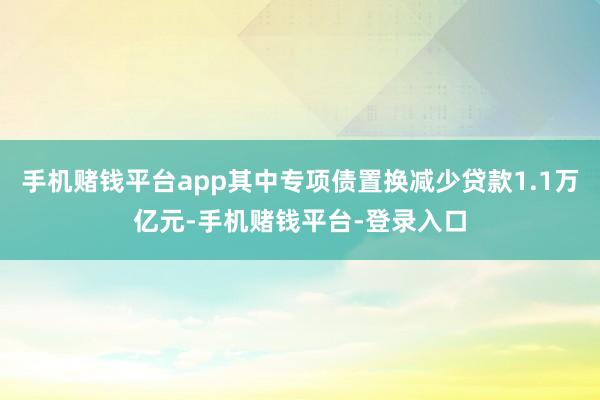 手机赌钱平台app其中专项债置换减少贷款1.1万亿元-手机赌钱平台-登录入口