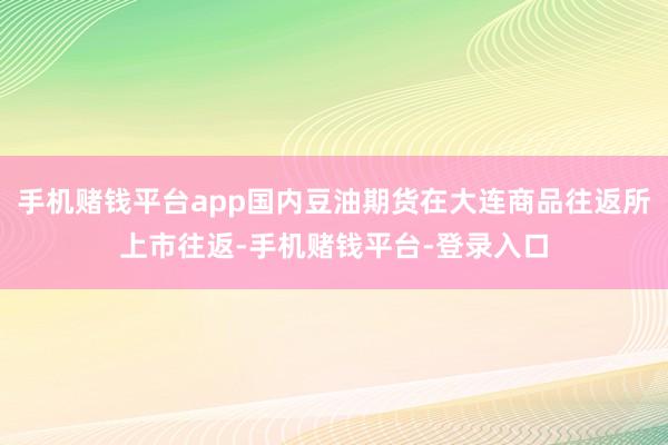手机赌钱平台app国内豆油期货在大连商品往返所上市往返-手机赌钱平台-登录入口