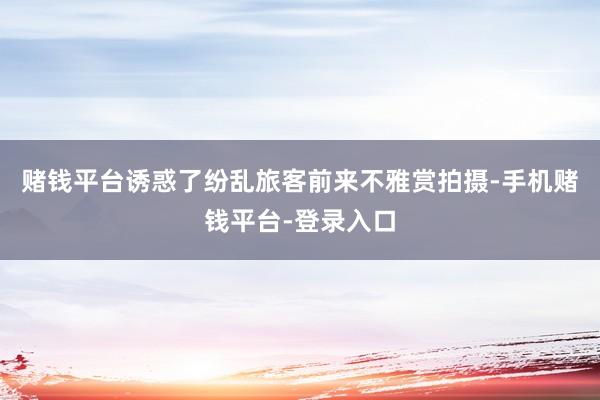 赌钱平台诱惑了纷乱旅客前来不雅赏拍摄-手机赌钱平台-登录入口