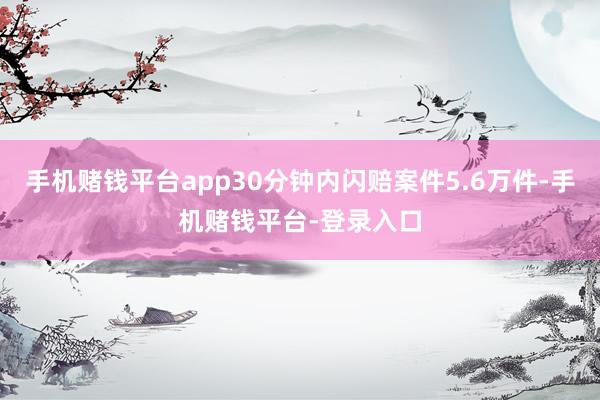 手机赌钱平台app30分钟内闪赔案件5.6万件-手机赌钱平台-登录入口
