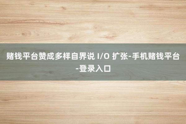 赌钱平台赞成多样自界说 I/O 扩张-手机赌钱平台-登录入口