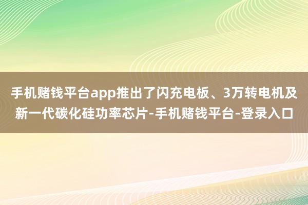 手机赌钱平台app推出了闪充电板、3万转电机及新一代碳化硅功率芯片-手机赌钱平台