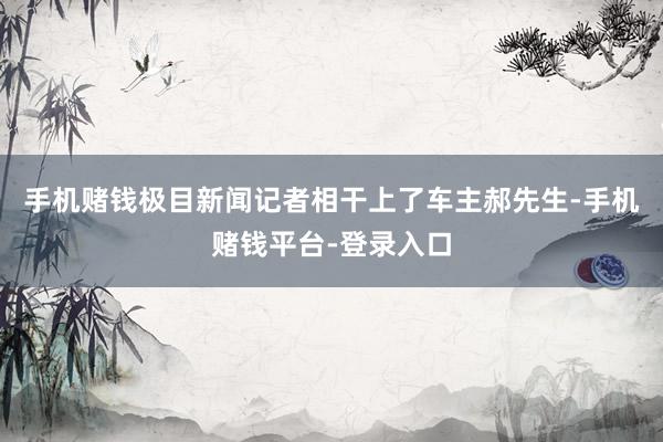 手机赌钱极目新闻记者相干上了车主郝先生-手机赌钱平台-登录入口