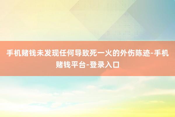 手机赌钱未发现任何导致死一火的外伤陈迹-手机赌钱平台-登录入口